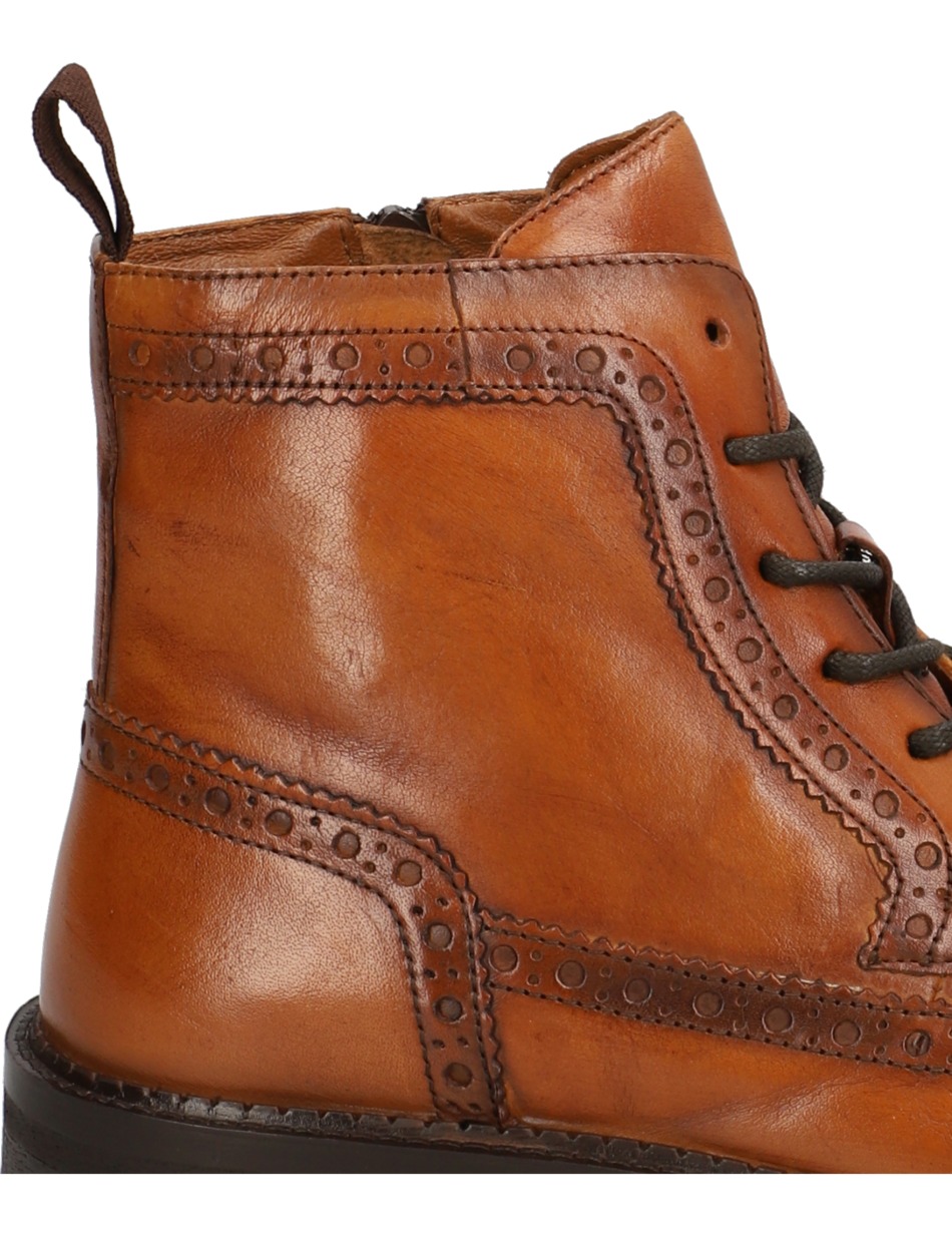 Glattleder Schnürstiefelette