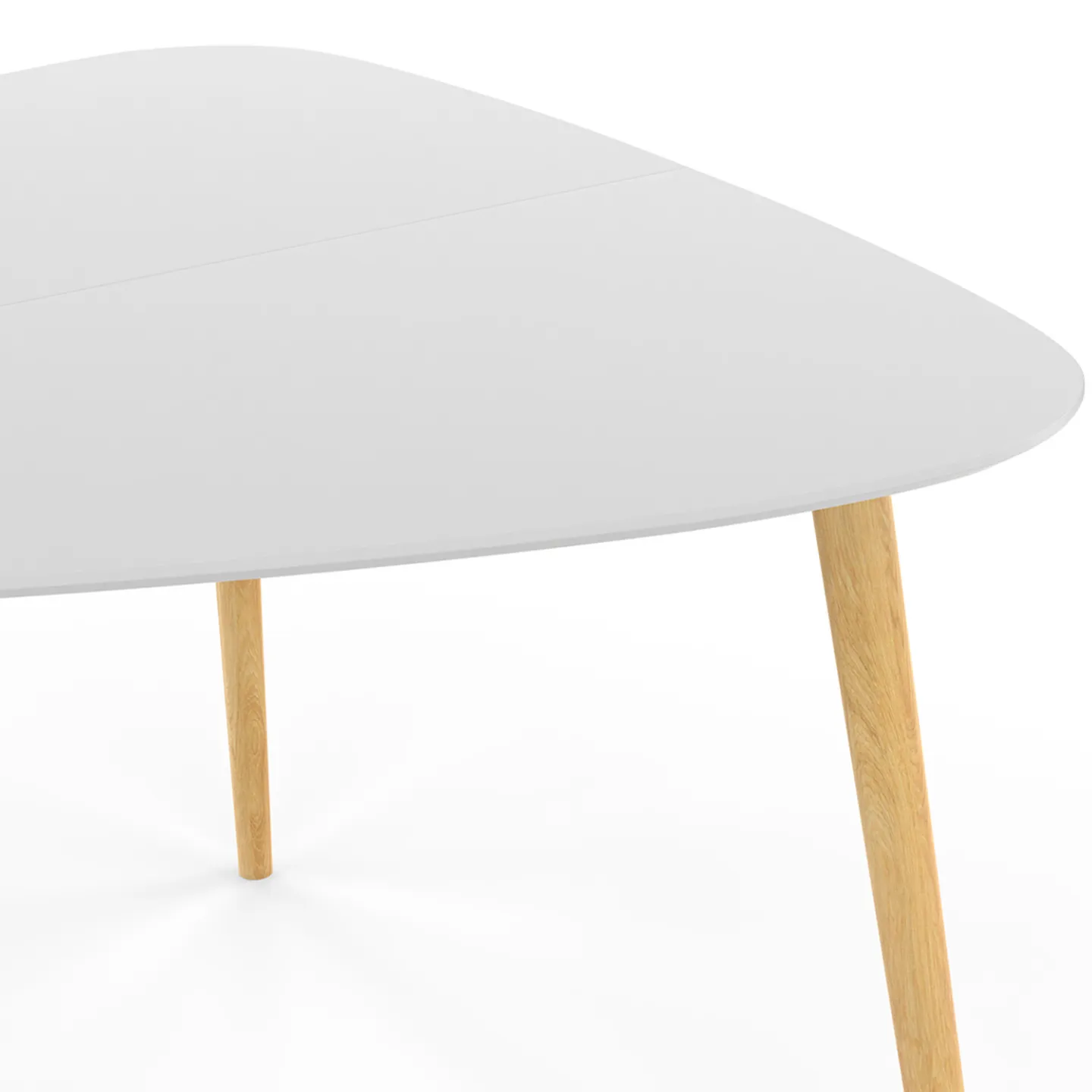Table à manger GAIA 4 personnes plateau blanc pieds bois 110 cm