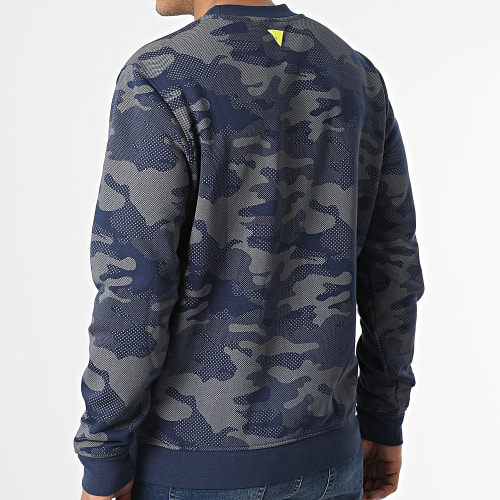 Sweat Crewneck Z3RQ05-K9Z22 Bleu Marine Gris Camouflage