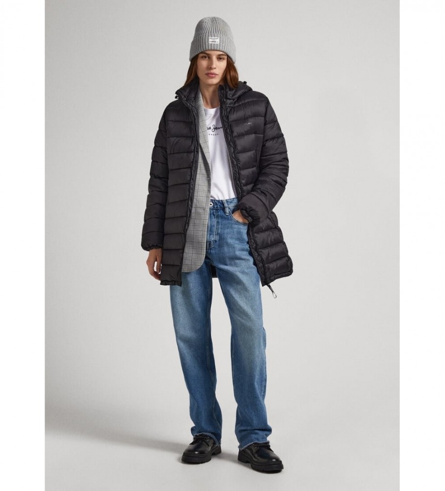 Casaco longo preto Maddie da Pepe Jeans