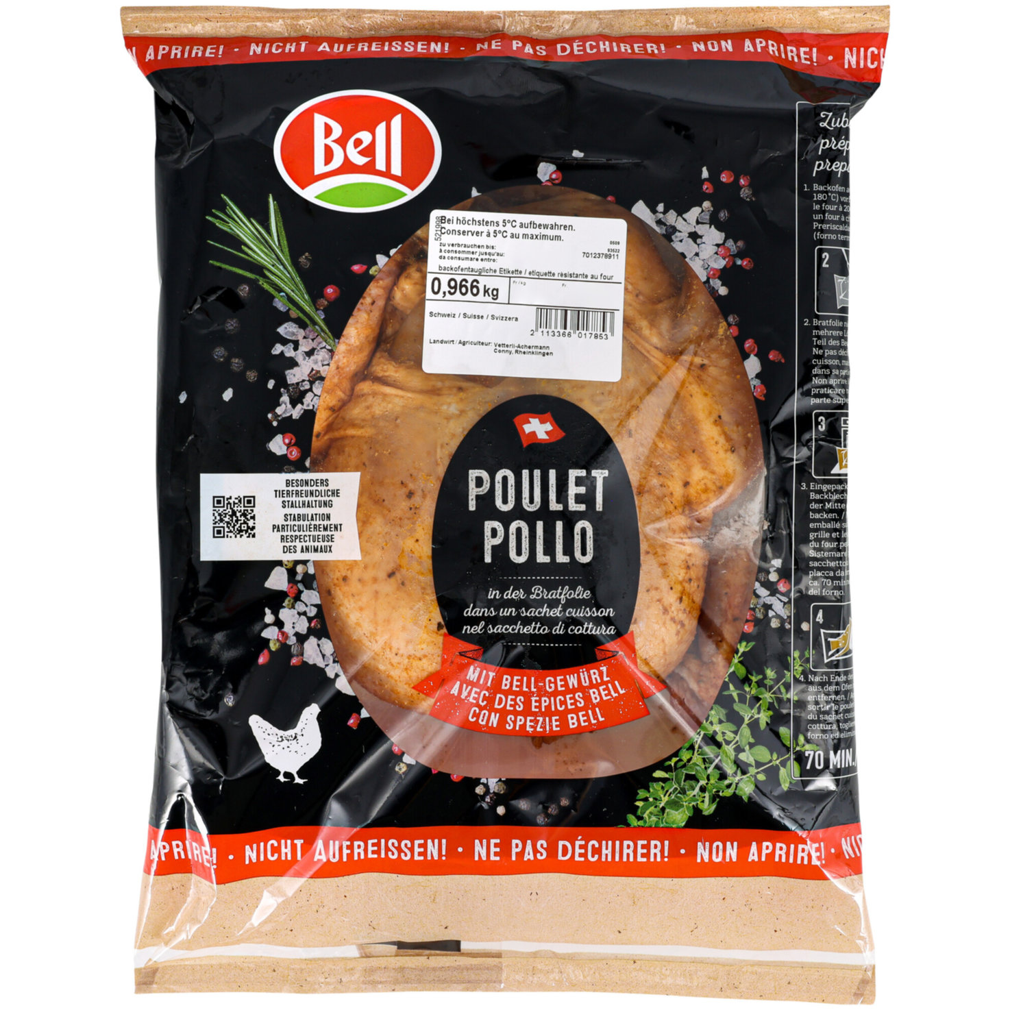Bell Poulet in der Bratfolie ca. 1000g