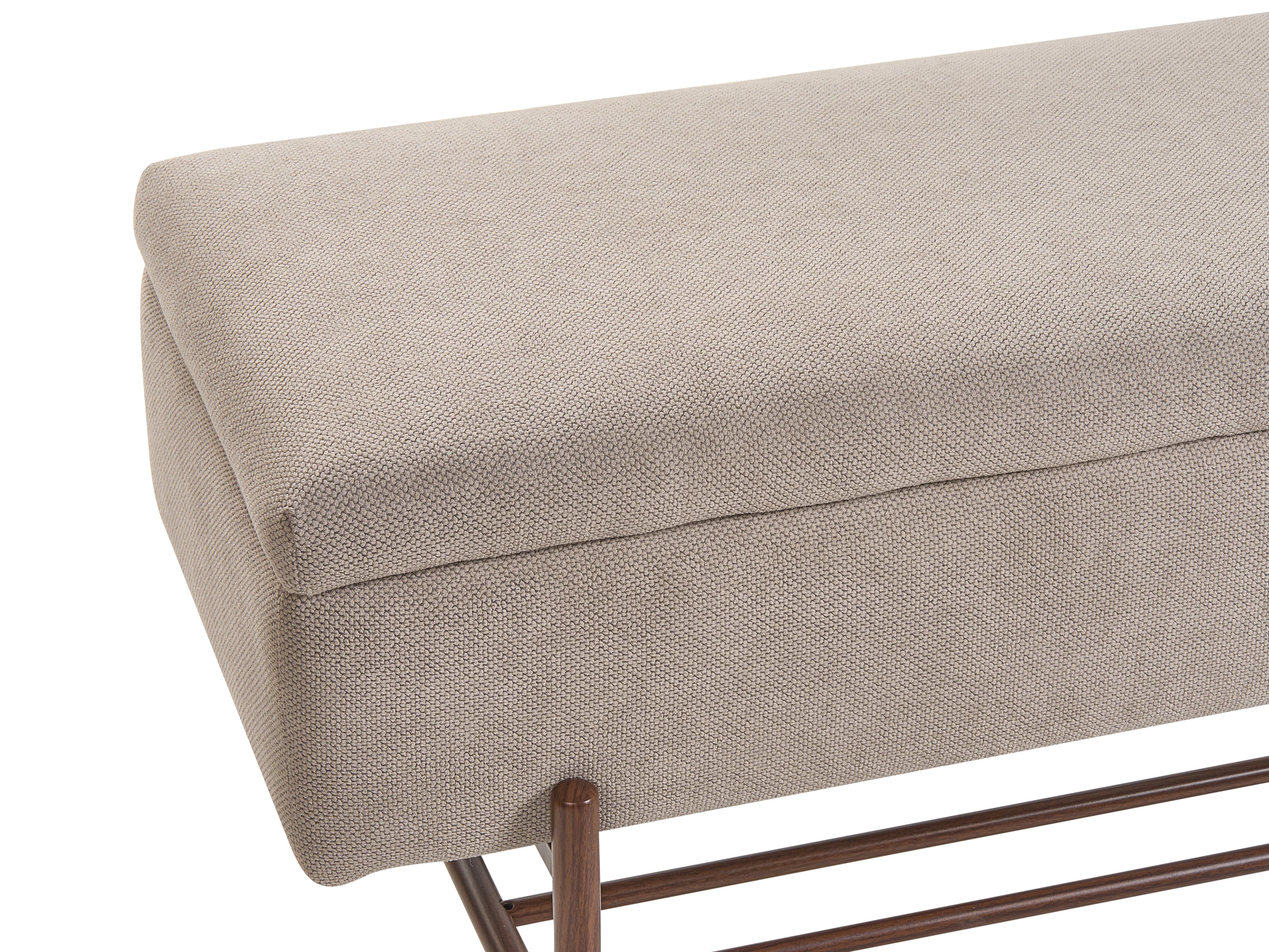Schoenenbankje VAIL Stof 115 cm 40 cm met opbergruimte Taupe