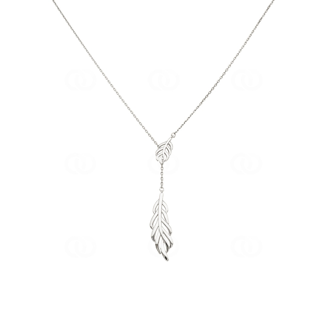 Collier 925 Silber rhodiniert Zweig 42cm