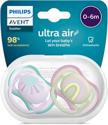 Philips Avent Ultra Air Deco Smokk 2-Pack 0-6m, Grønn/Lilla
