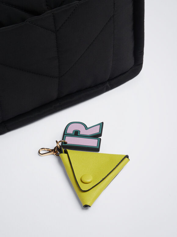 Bolsa de nylon com pingente - Preta