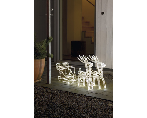 Konstsmide LED-acryl slee lichtfiguur met rendier, 96 LED's, warm wit licht