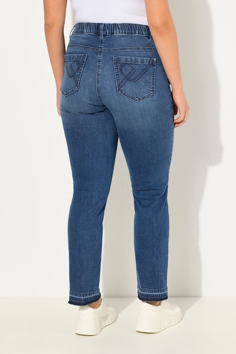 Jeans Sammy, schmales Bein, Stretch, Fransensaum