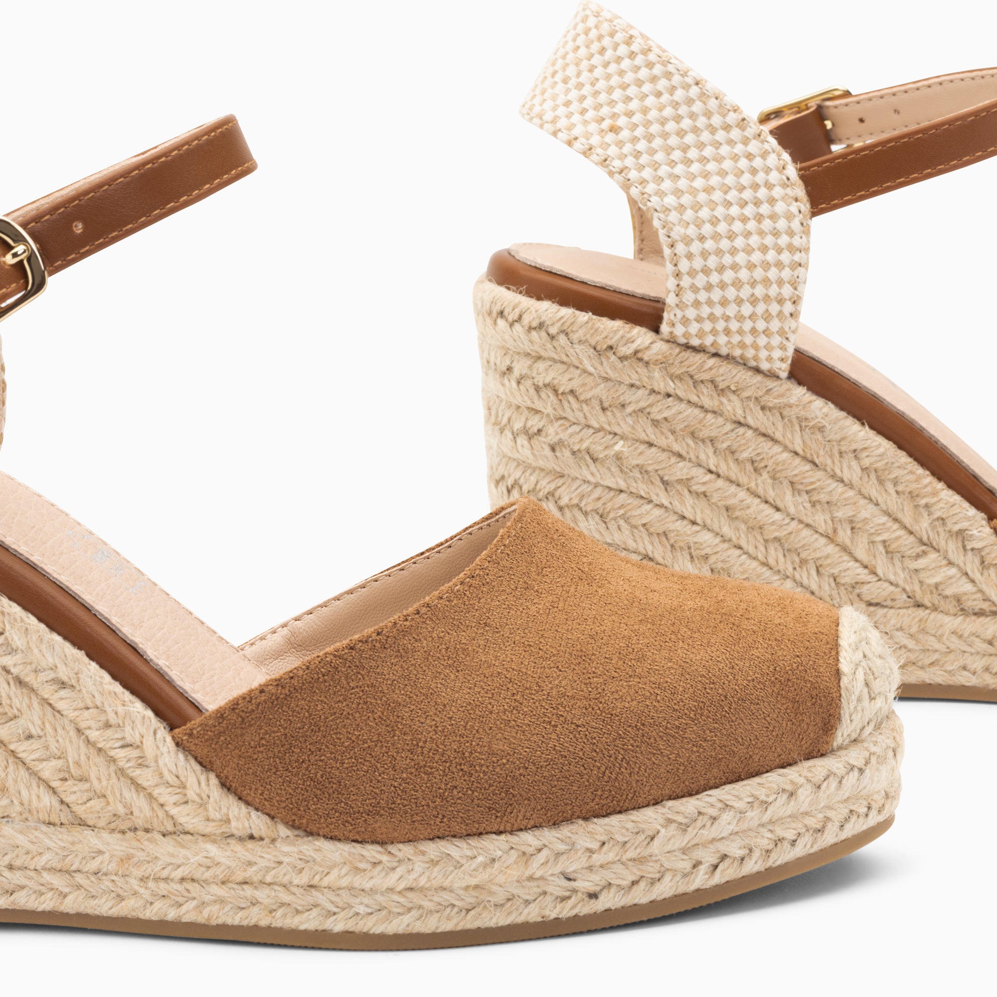 Sandales à talon, Compensées-Sandales compensées Mariana noisette