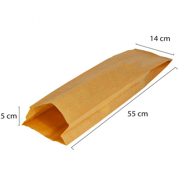 Saco de Papel Kraft 140x50x550mm 50 Un.