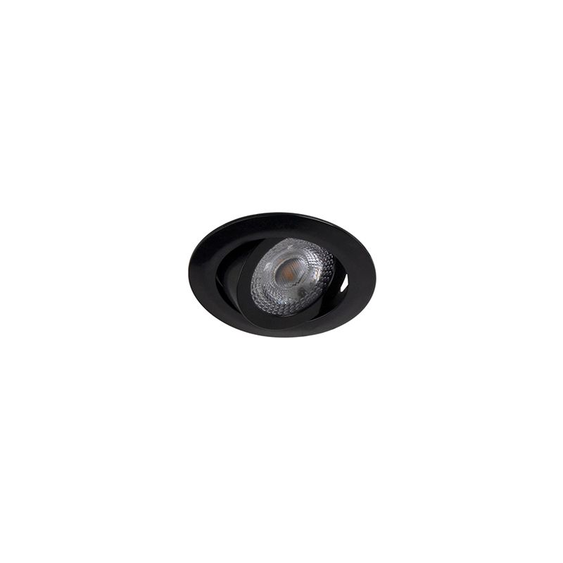 Set van 5 moderne inbouwspots zwart incl. LED 3-staps dimbaar - Mio