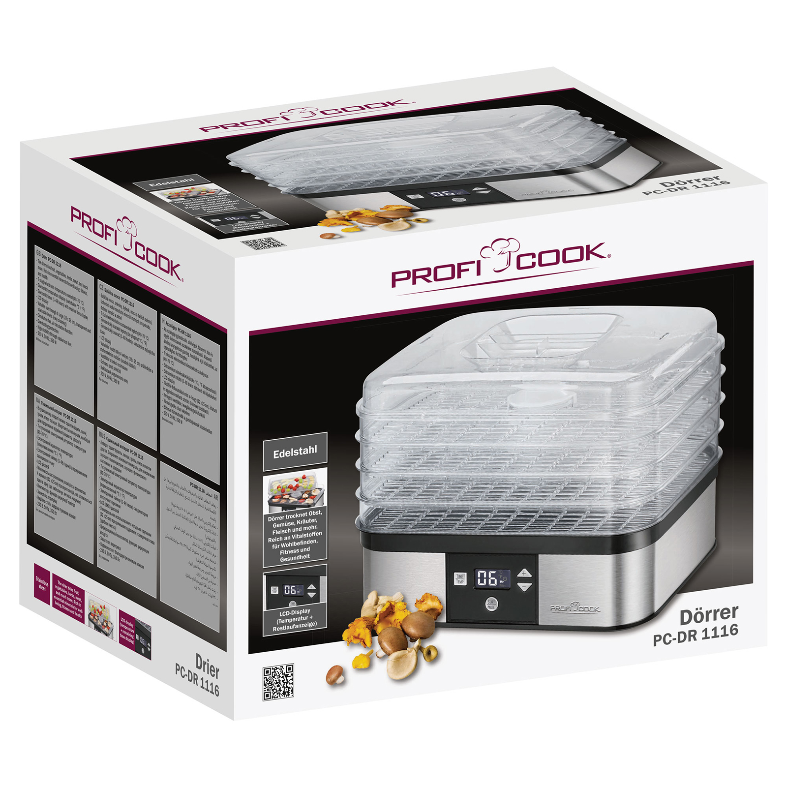 PROFICOOK Dörr-Automat - Edelstahl-schwarz - 350 Watt