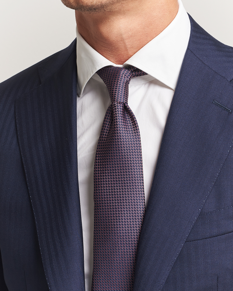 Canali 5-Fold Silk Tie Pink