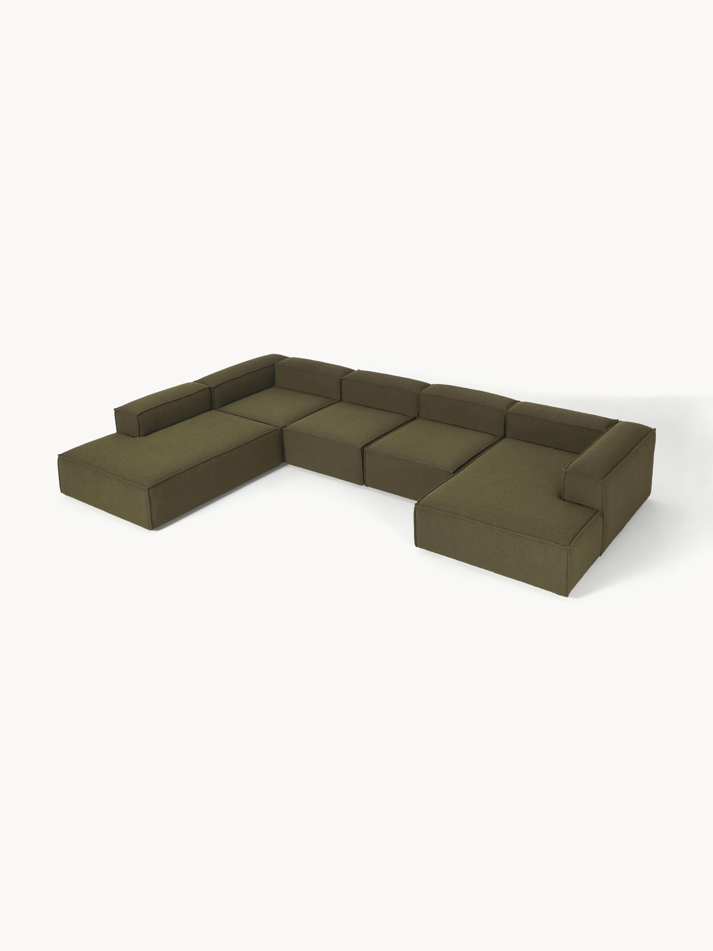 Modulaire U-bank Lennon uit bouclé