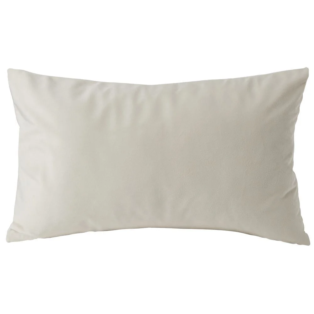 Housse de coussin velours 30x50cm blanc
