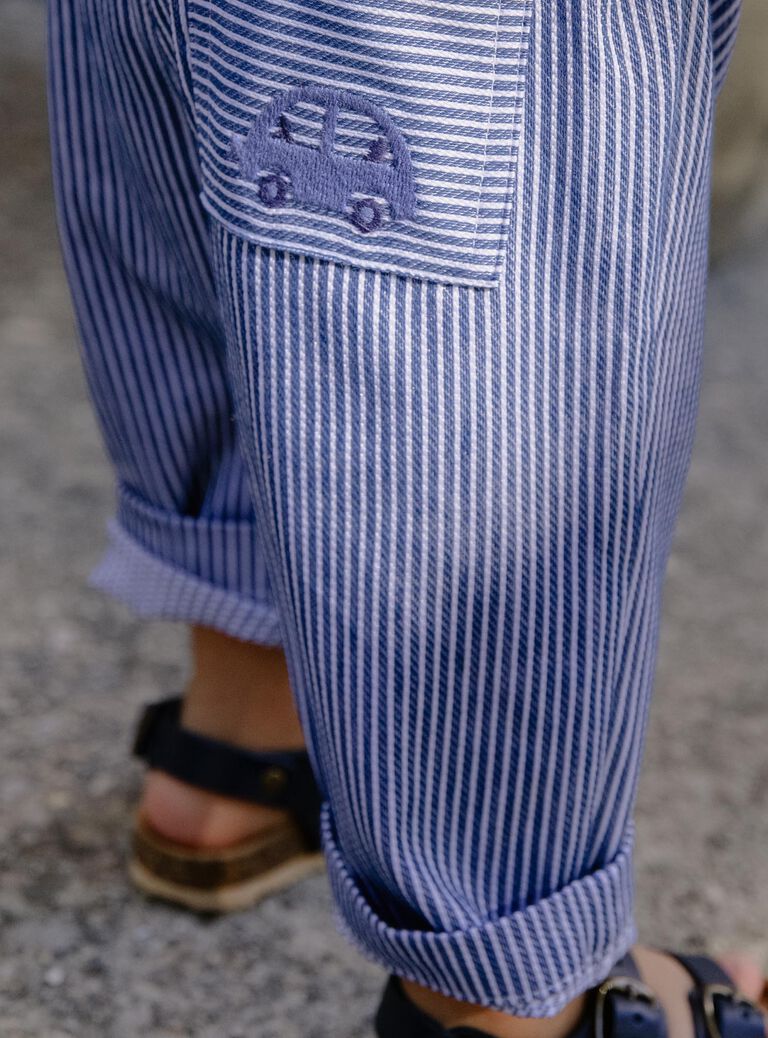 Pantalon à rayures bleues