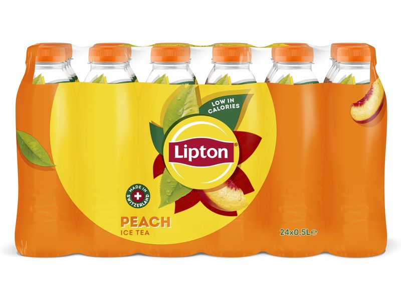 Lipton Ice Tea Eistee Peach 24 x 0.5 l Erfrischender Schwarztee mit dem fruchtigen Geschmack von Pfirsich