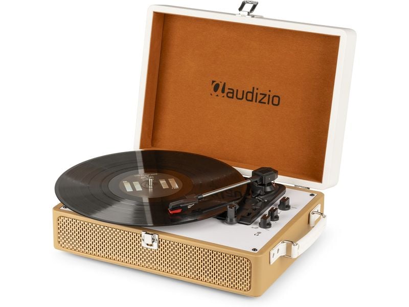 Audizio Plattenspieler mit Bluetooth RP119G Gold Plattenspieler im Case-Design
