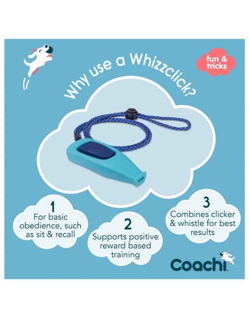Coachi Whizzclick Clicker Met Hondenfluit - Hondenopvoeding - Lichtblauw Navy