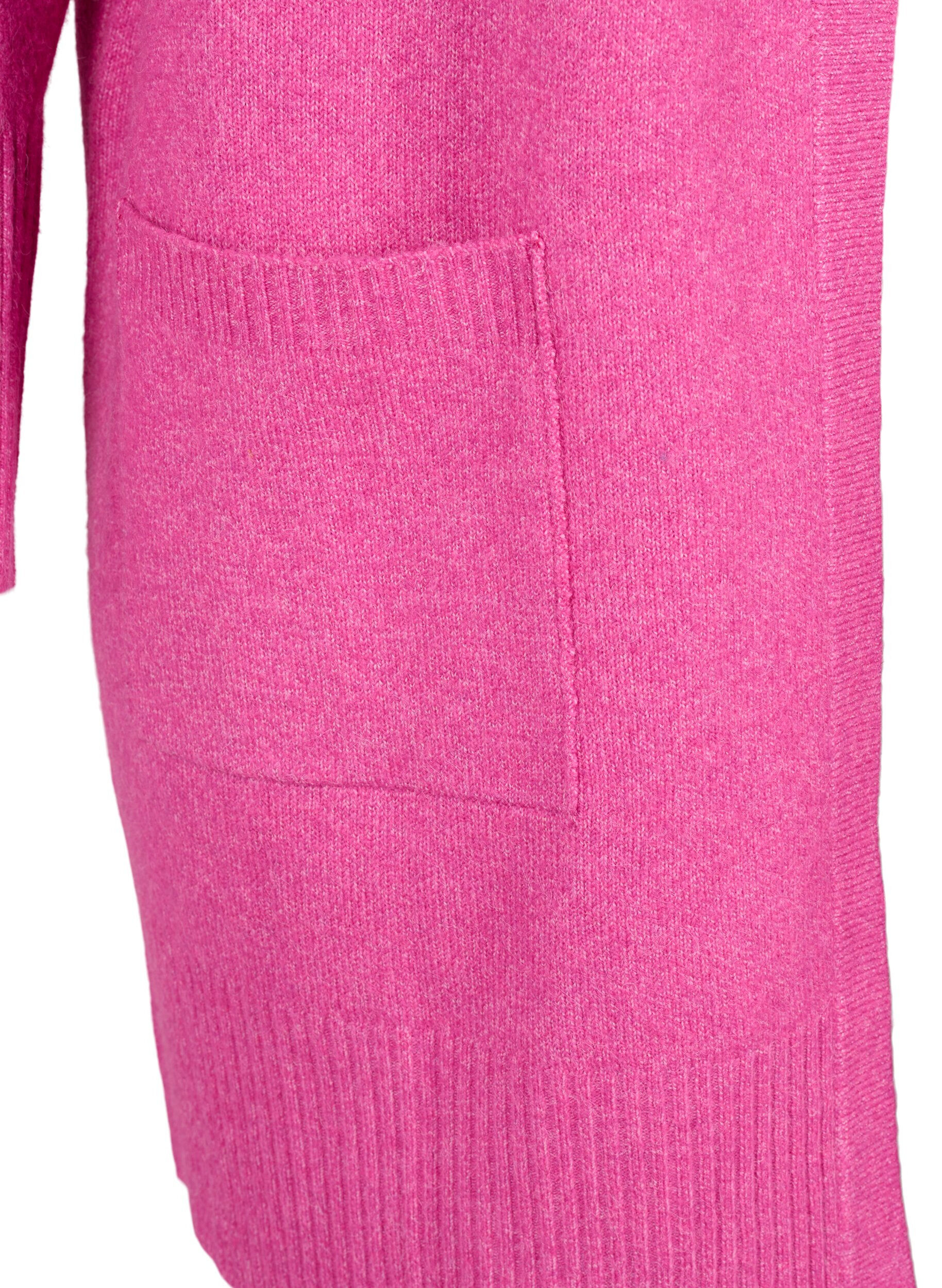 Meleret strik cardigan med lommer