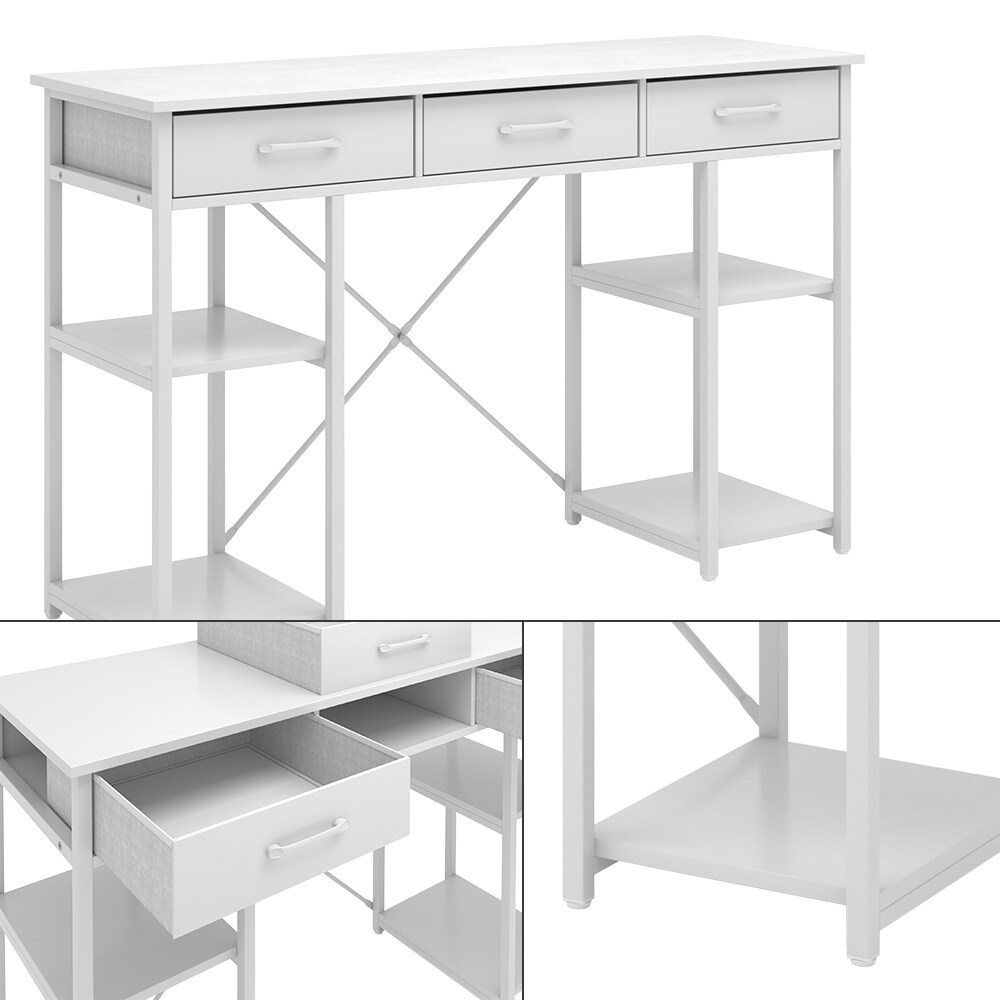 Vicco Schminktisch Chino Weiß 120 cm mit 3 Schubladen