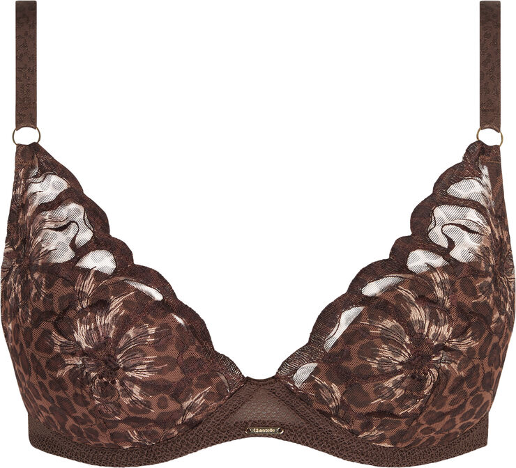 Chantelle Fleurs Plunge T-Shirt Bra Dyreprint