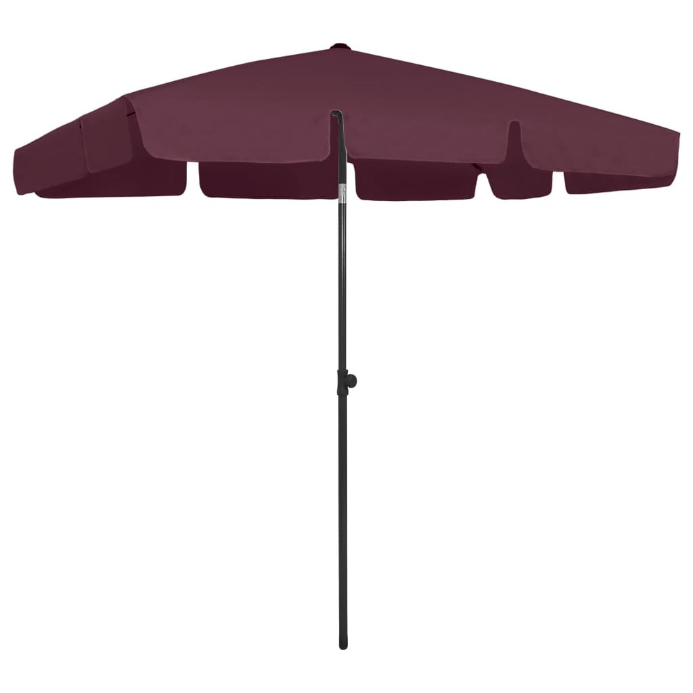 Parasol de plage 200 x 125 cm rouge bordeaux
