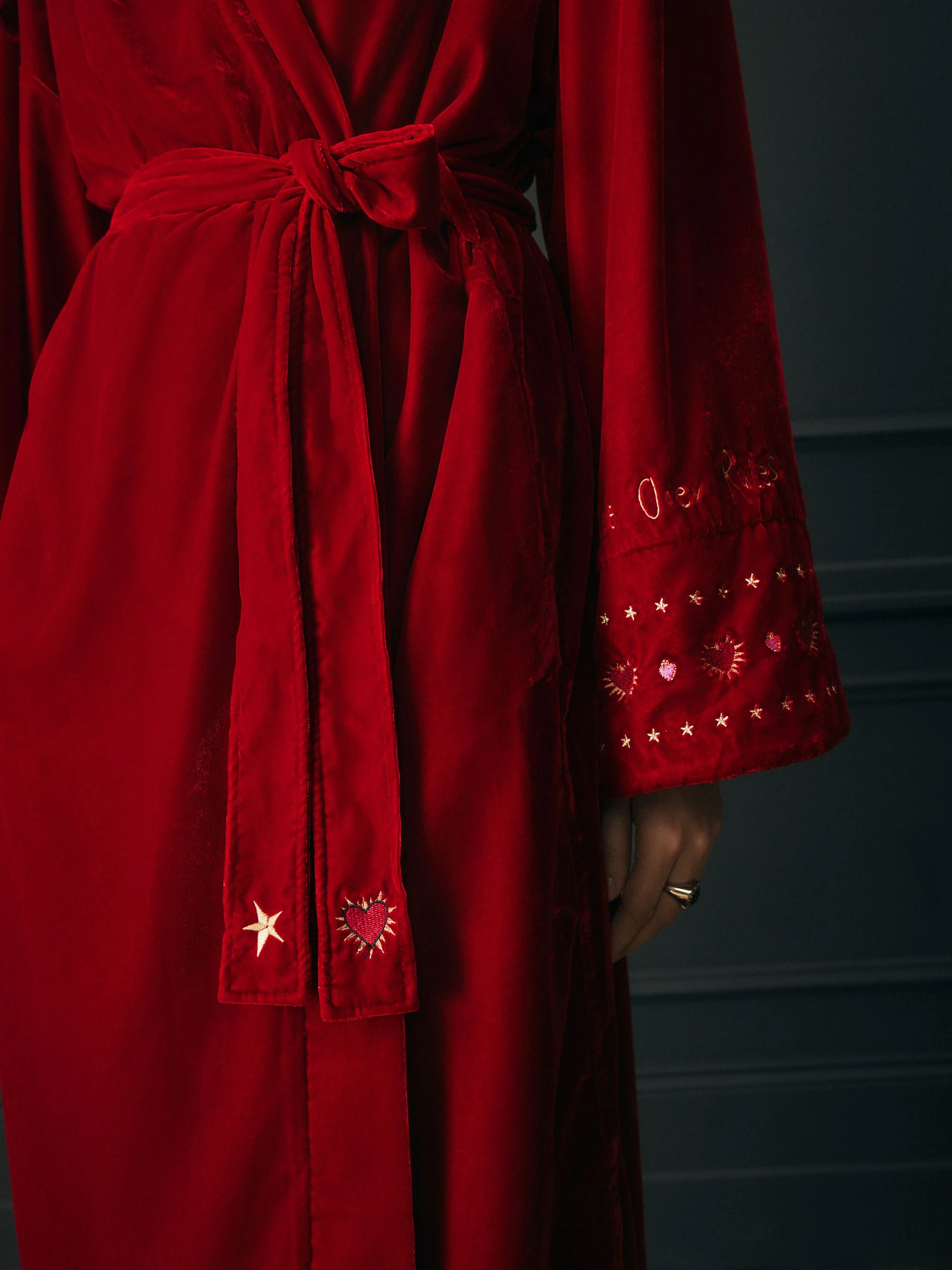 Rockett St George Velvet and Beaded Heart Robe