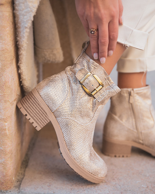 Bottines femme dorées printemps - Macha