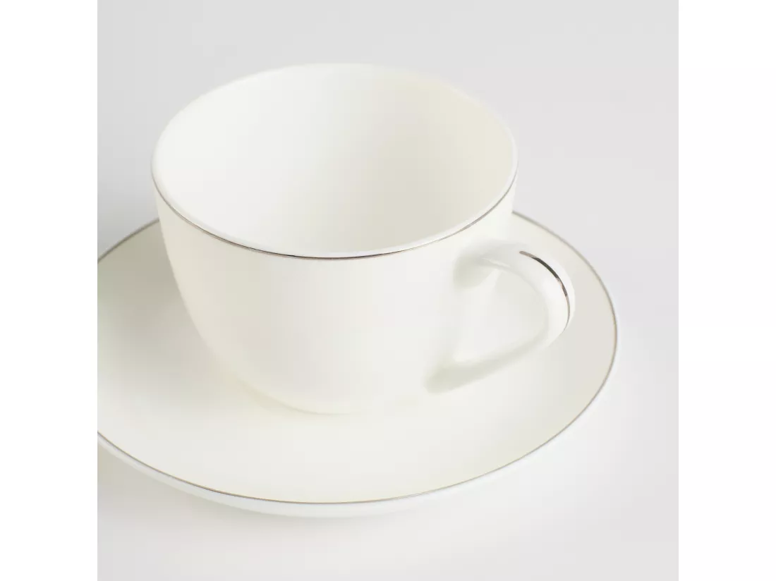 Tasse Avec Soucoupe Bast Blanc Moyen 15
