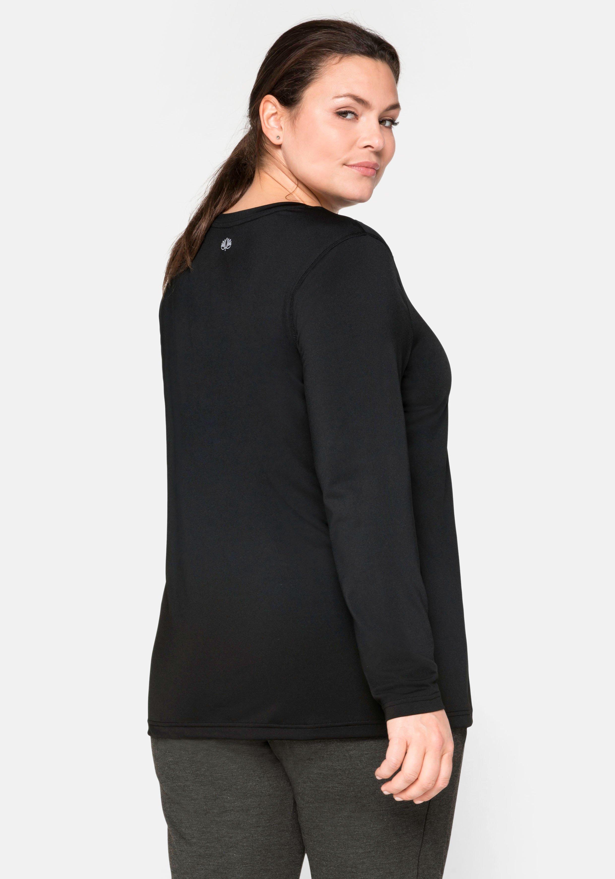 Langes Funktionsshirt mit Rundhalsausschnitt