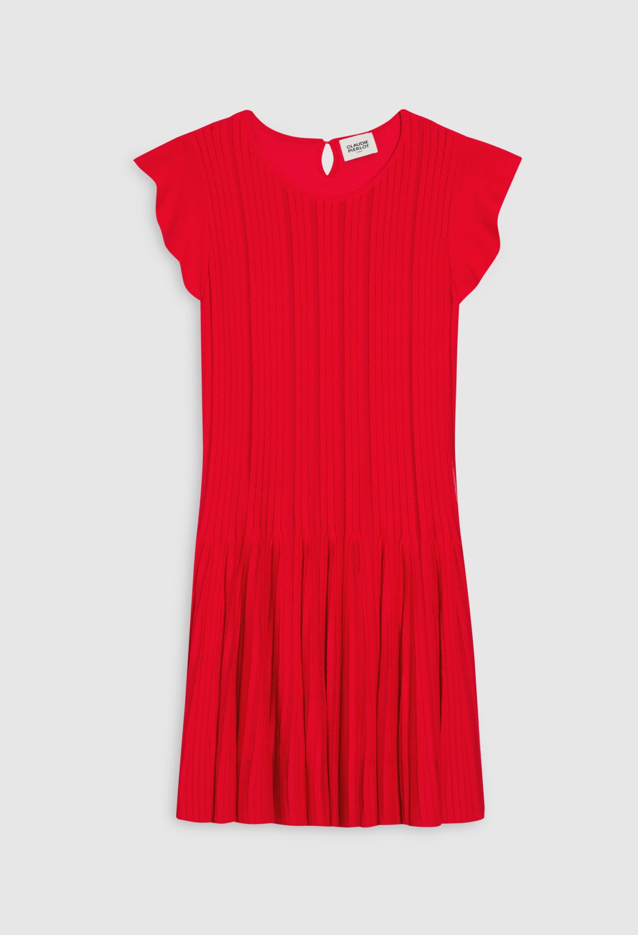 Robe courte maille rouge