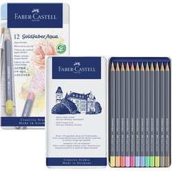 FABER-CASTELL Crayon GOLDFABER Aquarelle, boîte métal de 12