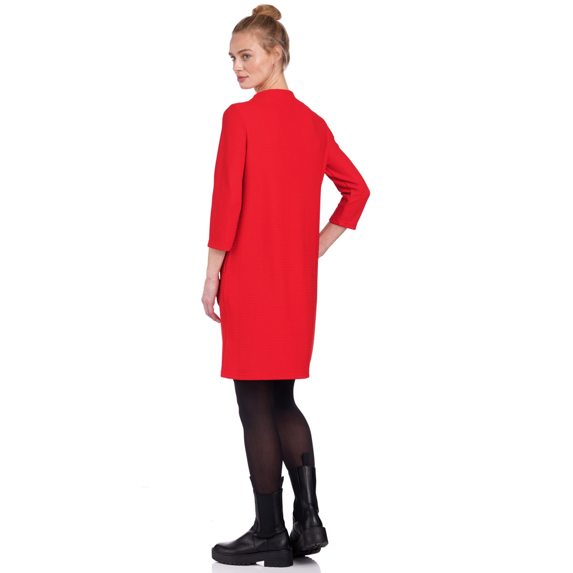 Gina Benotti Damen Kleid mit kurzem Stehkragen rot