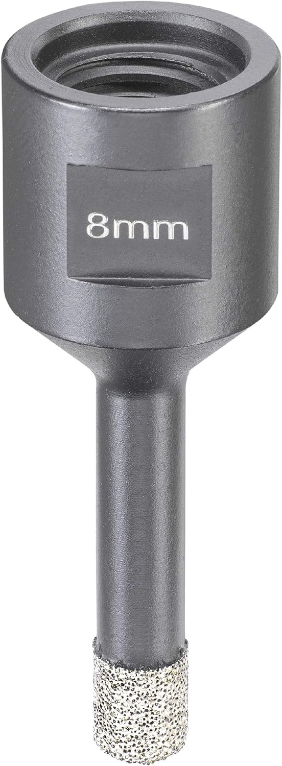 kwb 500208 Diamant Fliesen-Loch-Bohrer für Winkelschleifer, Lochsäge mit M14-Aufnahme, Diamont-Bohrkrone Durchmesser 8 mm