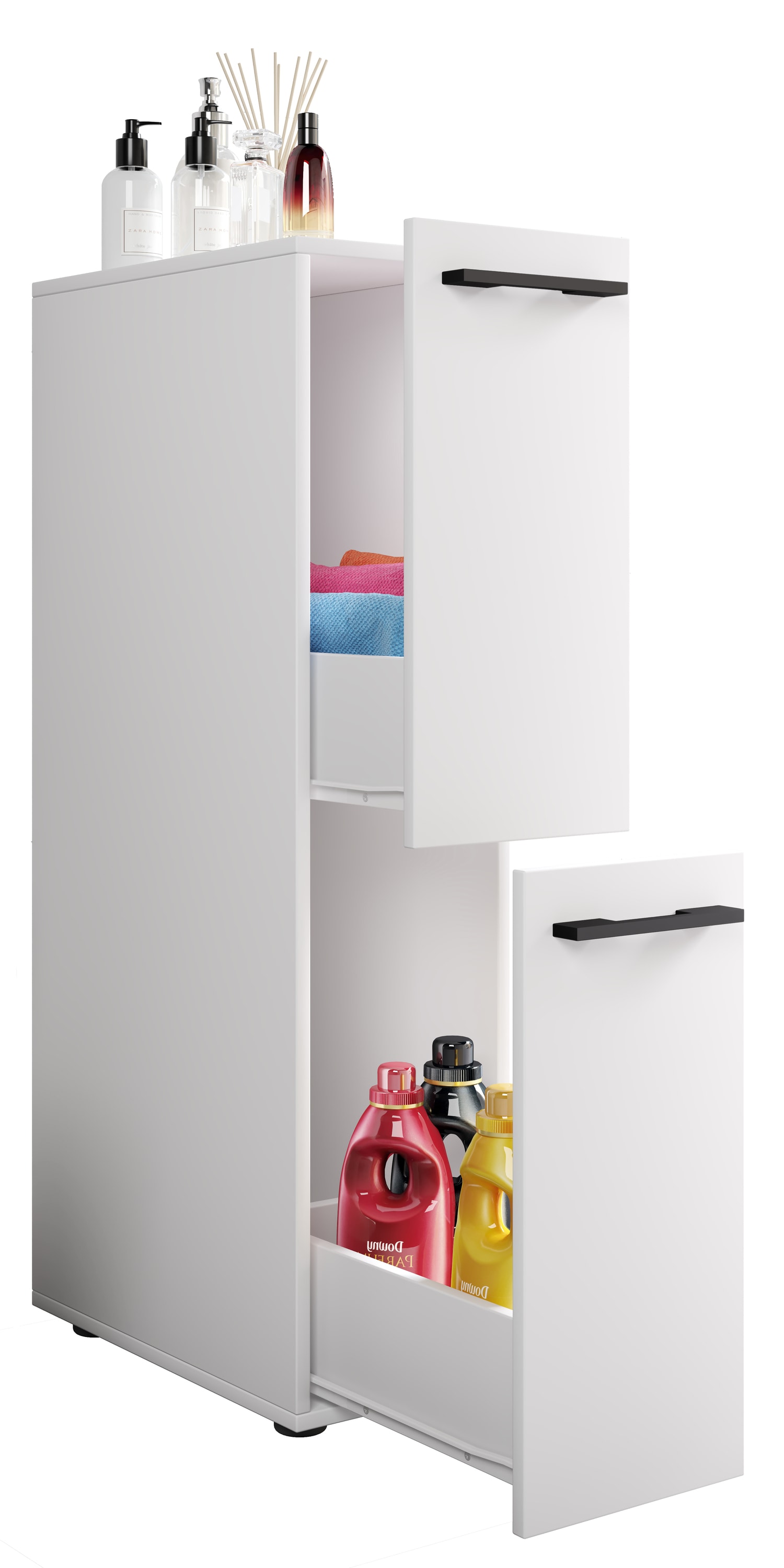 VCM Badmöbel Nischenschrank Raumteiler Badschrank Midischrank Schublade Sadilo L