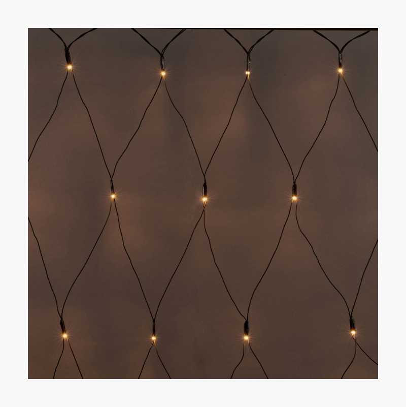 Lysnett, 120 LED, varmhvitt, 1,8 x 2 m, svart