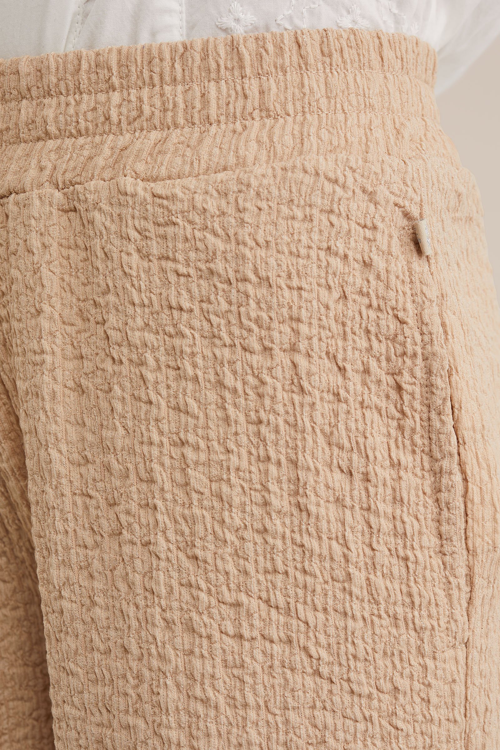 Meisjes broek met structuur WE Fashion Beige