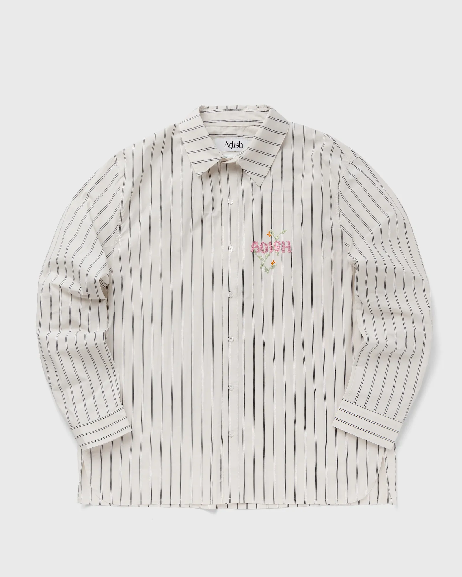 ADISH Nafnuf Logo Cotton Striped Shirt