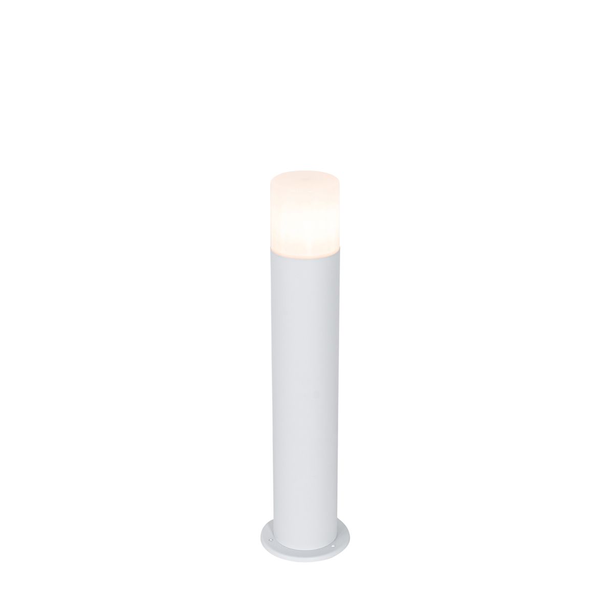 Staande buitenlamp wit met opaal witte kap 50 cm - Odense