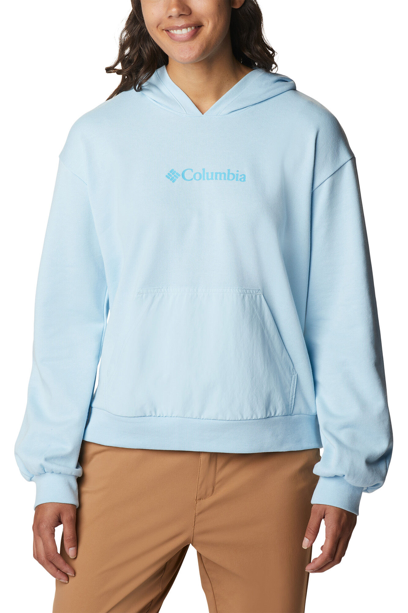 Moletom feminino Columbia Logo™ III French Fleece - Azul Claro