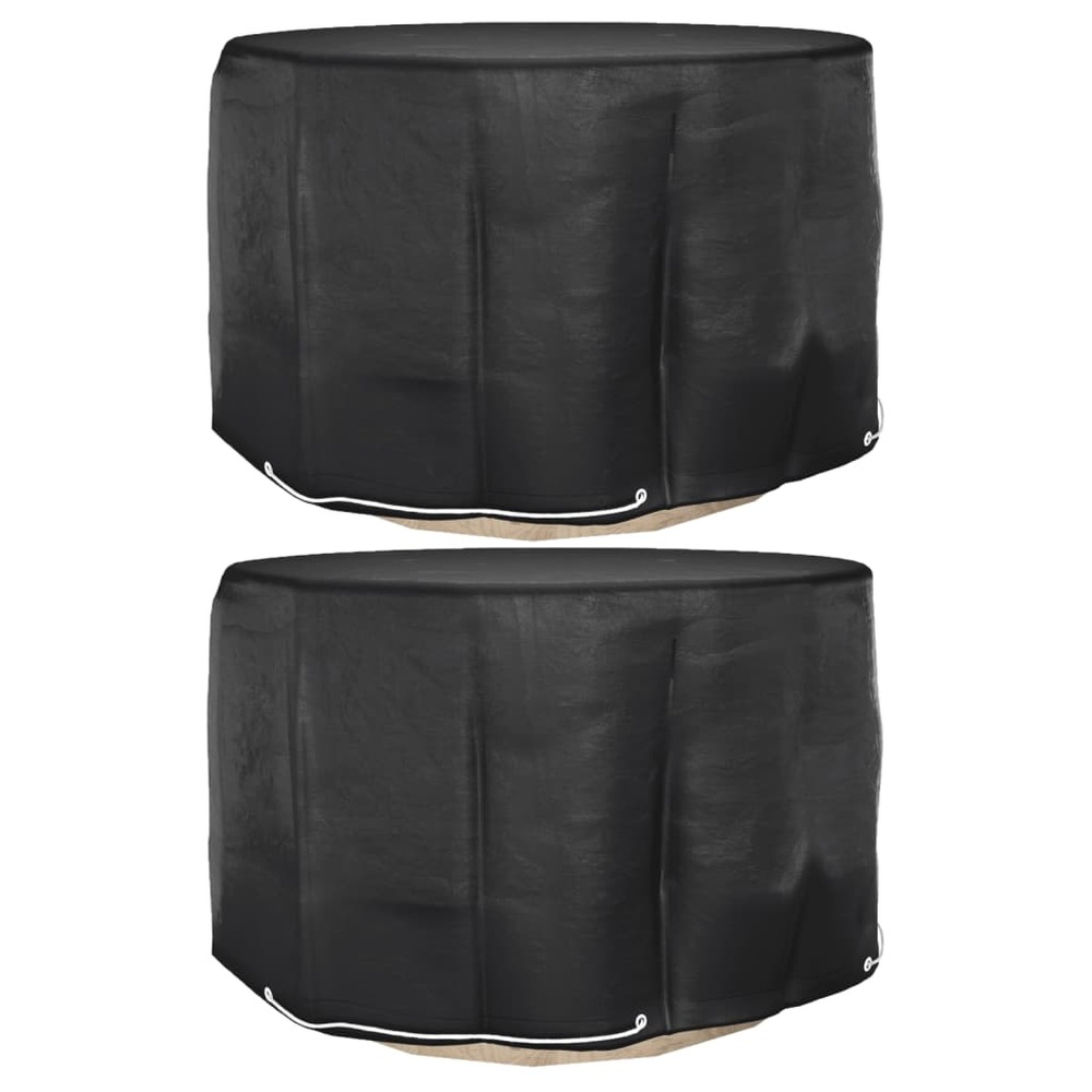 Housses pour meubles de jardin 2 pcs 6 œillets ø125x75 cm rond