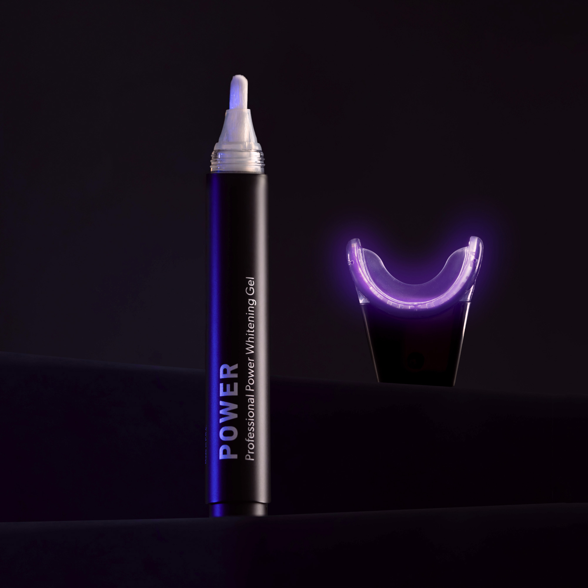 Zahnbleaching Set Power Whitening Kit & Care zur Zahnaufhellung (SPCPKC) - Schwarz
