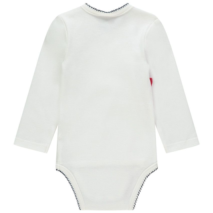 Body manches longues print Minnie Disney et noeud rouge - Ecru