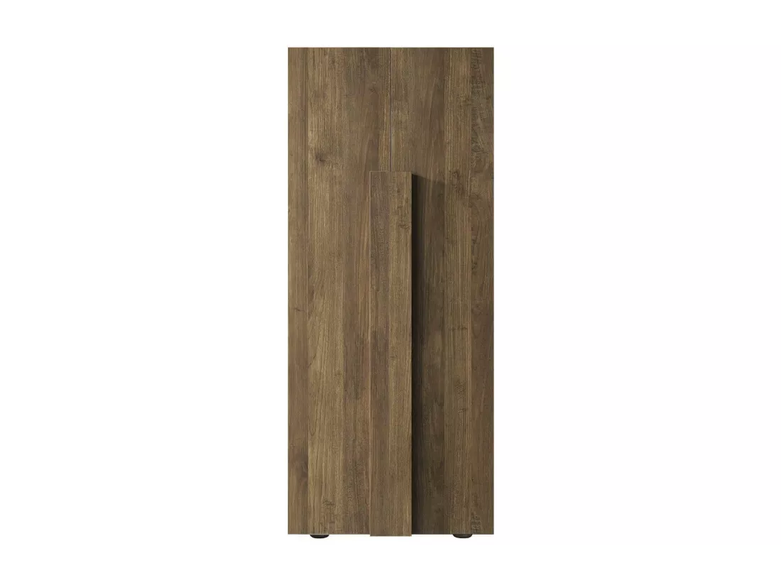ZEUS - Penderie 2 portes avec 2 étagères aspect bois finition mercure