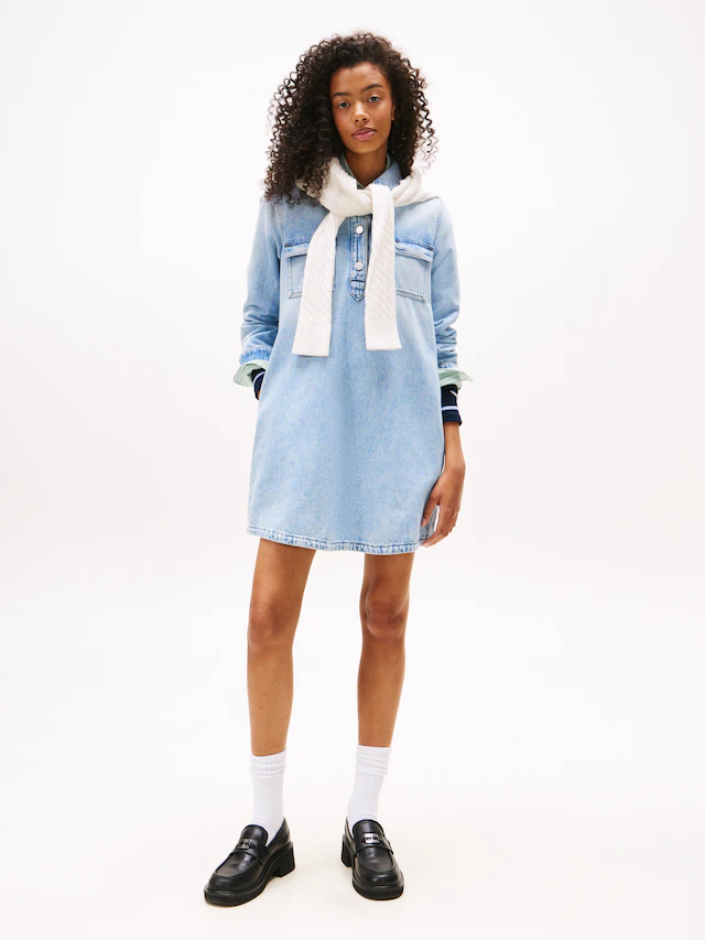Tommy Jeans Jeanskleid »A-LINE DENIM DRESS DI2015« Brusttaschen