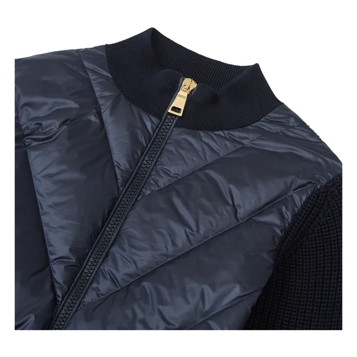 Moncler Cardigan Bi-Matière | Bleu marine