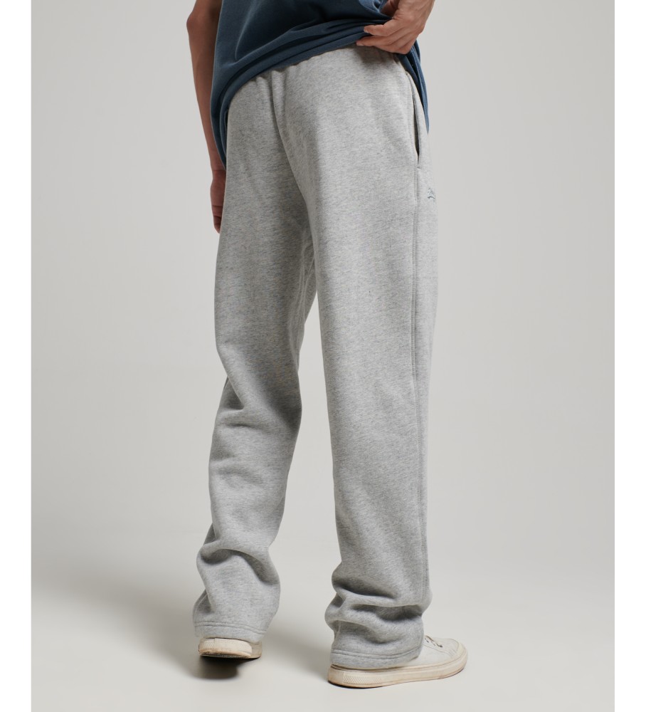 Calça jogger reta de algodão orgânico Superdry com logo vintage cinza