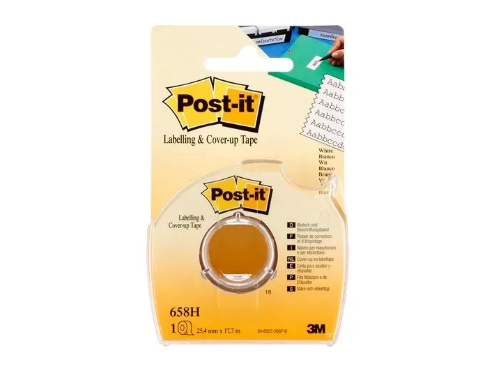 Korrektionstape 3M Post-it med dispenser 25 mm x 17 m hvid