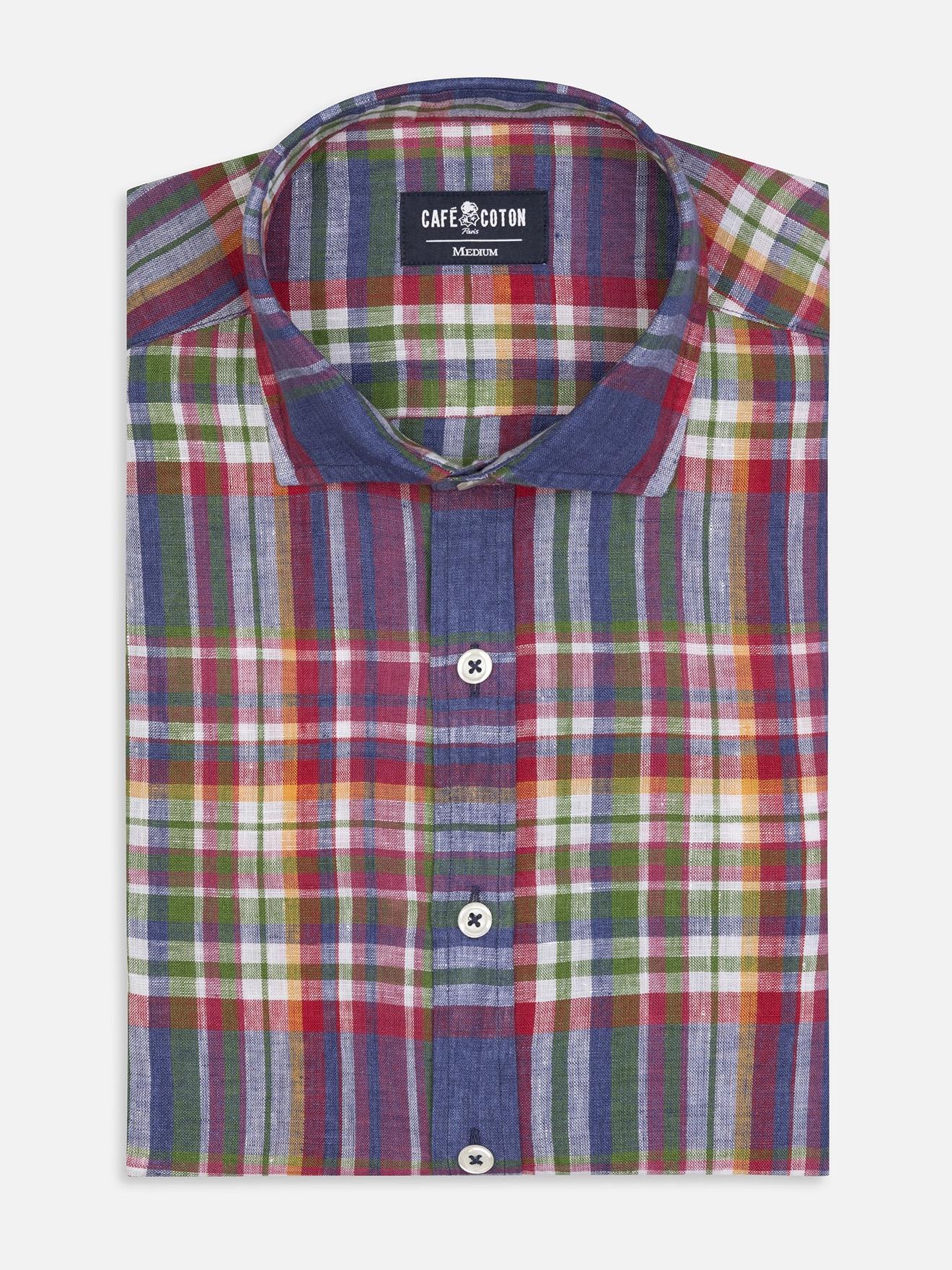 Chemise Oscar en lin à motif tartan