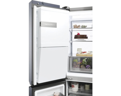 HAIER HCR7918EIMB Multi Door koel-vriescombinatie, BxHxD 90,5 x 177,75 x 73,8 cm, koelvak 323 l, vriesvak 278 l, zwart